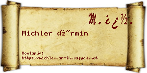 Michler Ármin névjegykártya